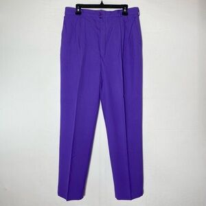 Vintage 90s Seasons Purple High Rise Pleated Front Trouser Pants 10